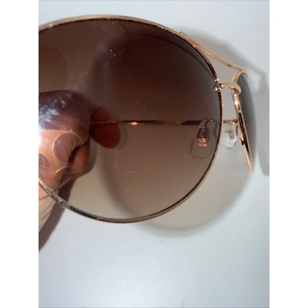 Juicy Couture Authentic Aviator Sunglasses Gold Metal Frame Rose Lens JC Heart